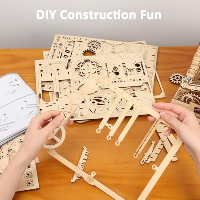 MARBLE RUN 3D WOODEN PUZZLE ROLLER COASTER MECHANICAL MODEL SELF CRAFT DECO EDUCATION GIFT - Image 4